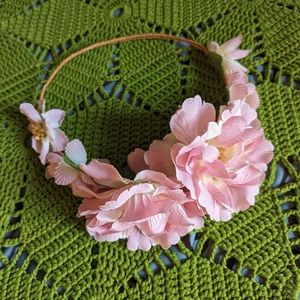 Handmade flower crown / headband, pink